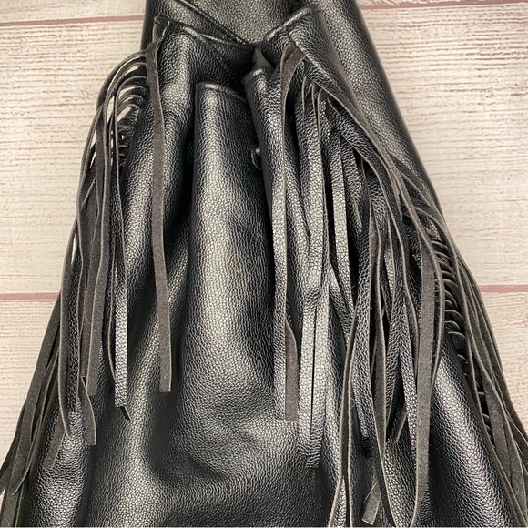 Victoria’s Secret Women’s Black shoulder bag/backpack with fringe. - Picture 3 of 7